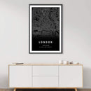 London Black Map Canvas