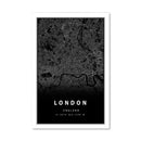 London Black Map Canvas