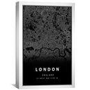 London Black Map Canvas
