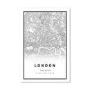London White Map Canvas