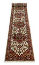 Long 20 feet runner Brown and Ivory Traditional Hallway Rug wool area rug by The Rug Decor