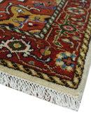 Long 20 feet runner Brown and Ivory Traditional Hallway Rug wool area rug by The Rug Decor
