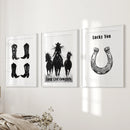 Western Cowgirl Wall Art Set of 3. Rustic Ranch Decor by Wall Art Set