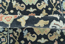 Long Runner 4x15 Hand Knotted Black Colorful Oushak Wool Rug by The Rug Decor