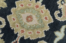 Long Runner 4x15 Hand Knotted Black Colorful Oushak Wool Rug by The Rug Decor