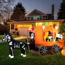 10.2 Feet Long Halloween Inflatable Carriage with Pumpkin and 2 Ghosts by LJGDeals