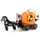 10.2 Feet Long Halloween Inflatable Carriage with Pumpkin and 2 Ghosts by LJGDeals