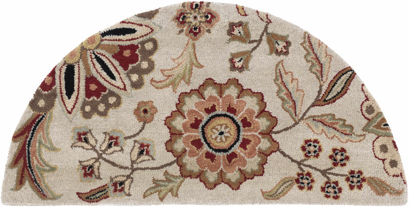 Longford Beige Floral Wool Carpet