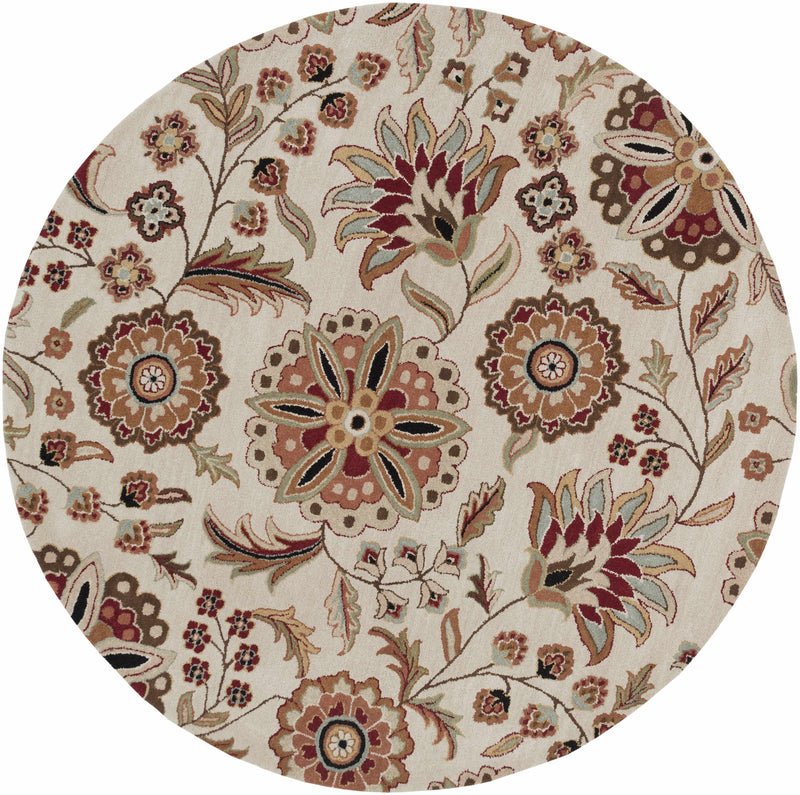 Longford Beige Floral Wool Carpet