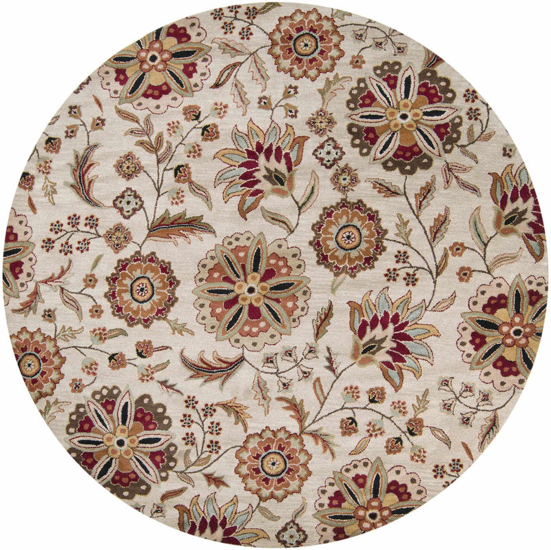 Longford Beige Floral Wool Carpet
