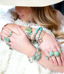 Longhorn Green Turquoise and Sterling Silver Cuff Bracelet