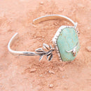 Longhorn Green Turquoise and Sterling Silver Cuff Bracelet