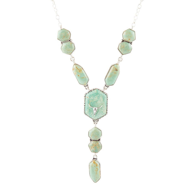 Longhorn Green Turquoise and Sterling Silver Necklace