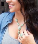 Longhorn Green Turquoise and Sterling Silver Ring