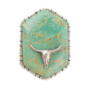 Longhorn Green Turquoise and Sterling Silver Ring