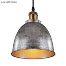 GobekUsa Lonie - Antique Antique Style Dome Pendant Lamp 1 Light Wrought Iron Hanging Light Fixture with Cord in Black/Rust