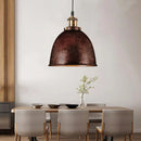 GobekUsa Lonie - Antique Antique Style Dome Pendant Lamp 1 Light Wrought Iron Hanging Light Fixture with Cord in Black/Rust