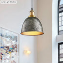 GobekUsa Lonie - Antique Antique Style Dome Pendant Lamp 1 Light Wrought Iron Hanging Light Fixture with Cord in Black/Rust