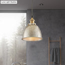 GobekUsa Lonie - Antique Antique Style Dome Pendant Lamp 1 Light Wrought Iron Hanging Light Fixture with Cord in Black/Rust