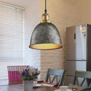 GobekUsa Lonie - Antique Antique Style Dome Pendant Lamp 1 Light Wrought Iron Hanging Light Fixture with Cord in Black/Rust