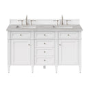 James Martin Brittany 60" Double Bathroom Vanity, Bright White