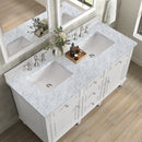 James Martin Lorelai 60" Double Bathroom Vanity, Bright White
