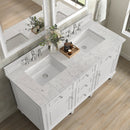 James Martin Lorelai 60" Double Bathroom Vanity, Bright White