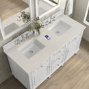 James Martin Lorelai 60" Double Bathroom Vanity, Bright White