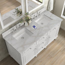 James Martin Lorelai 60" Double Bathroom Vanity, Bright White