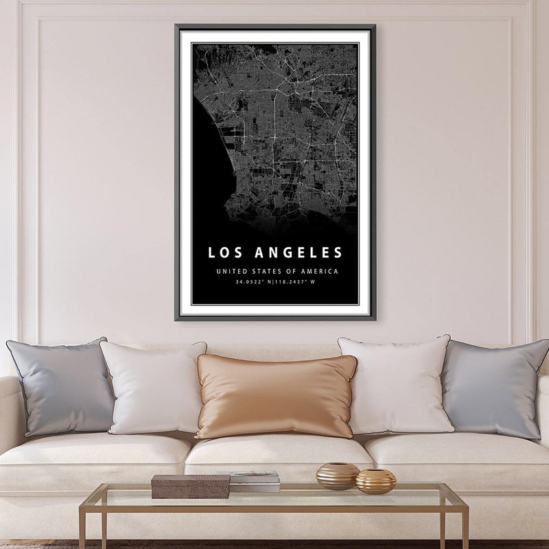 Los Angeles Black Canvas