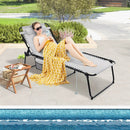 4 Position Folding Lounge Chaise with Adjustable Backrest and Footrest by LJGDeals
