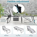 4 Position Folding Lounge Chaise with Adjustable Backrest and Footrest by LJGDeals