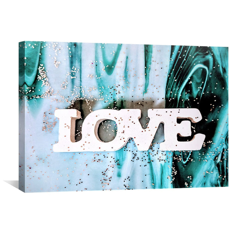 Love in Teal Canvas