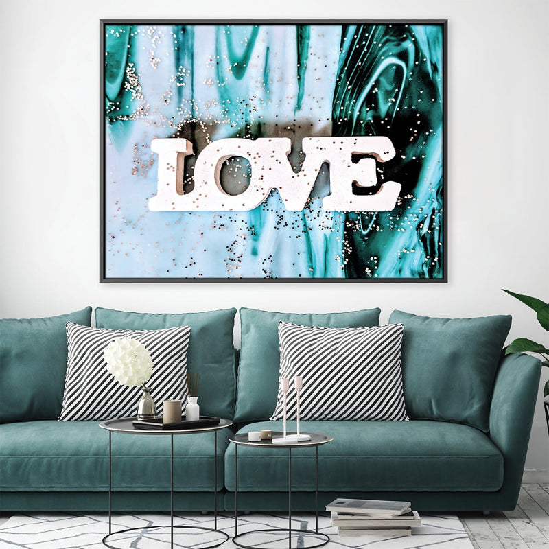 Love in Teal Canvas