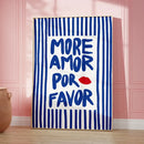 Modern pink and orange more amor por favor love quote wall art bedroom