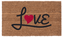 Love Heart Red & Black Vinyl Coir Doormat