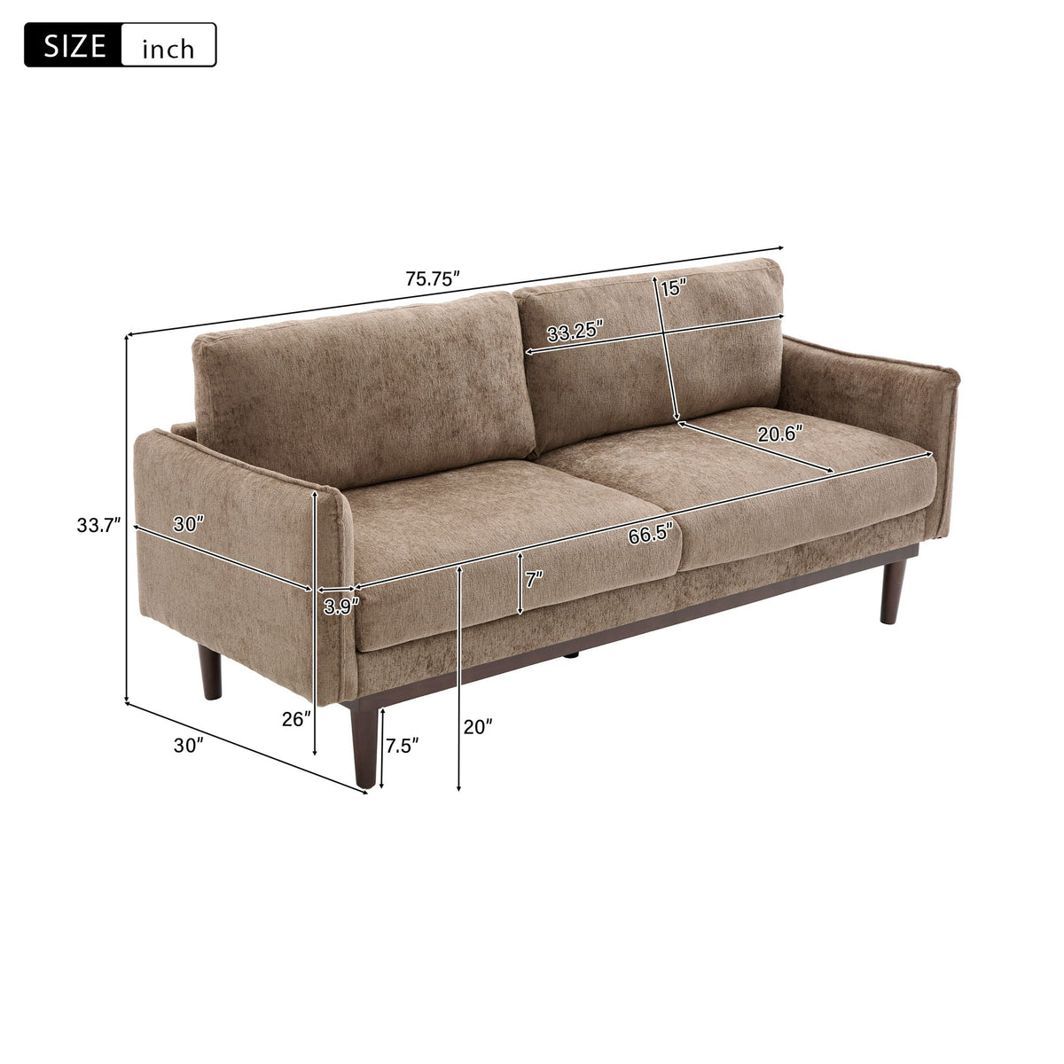 Loveseat Sofa With Spacious Seating, photo 4 of 8