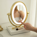 Brooklyn LED Lighted Makeup Mirror with Magnification & Marble Tray