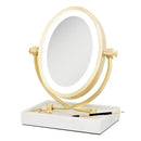 Brooklyn LED Lighted Makeup Mirror with Magnification & Marble Tray