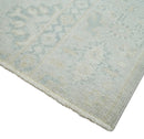 Low Pile 2x3 Hand Knotted Gray, Beige and Ivory Traditional Oushak Wool Rug