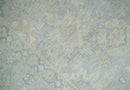 Low Pile 2x3 Hand Knotted Gray, Beige and Ivory Traditional Oushak Wool Rug