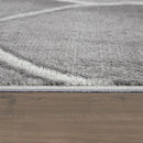 Low-Pile Rug Oriental Design in various gray Tones