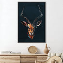 Low Poly Antelope Dark Canvas