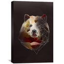 Low Poly Bear Dark Canvas