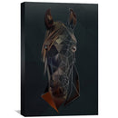 Low Poly Black Horse Dark Canvas