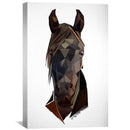 Low Poly Black Horse Light Canvas