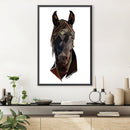 Low Poly Black Horse Light Canvas