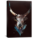 Low Poly Bull Dark Canvas