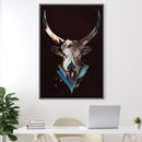 Low Poly Bull Dark Canvas