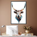 Low Poly Bull Light Canvas